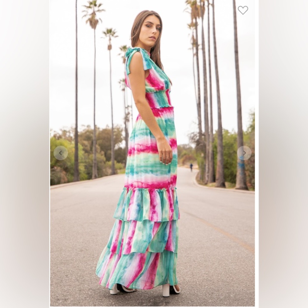 Colorful Tie-Dye Maxi Dress - Picture 4 of 8